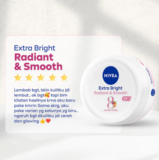 NIVEA Extra White Radiant & Smooth Creme 100mL 3